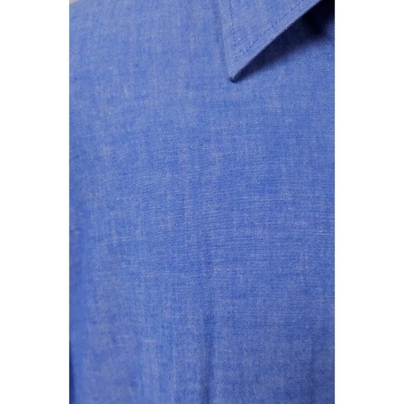 Ely Big Man 3X Big 19.5 Blue Short Sleeve Button Up Western Chambray Shirt - Picture 2 of 11